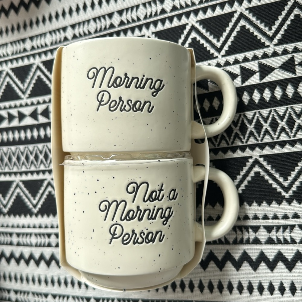 mugs ceramic stackable morning person - Picture 1 of 4